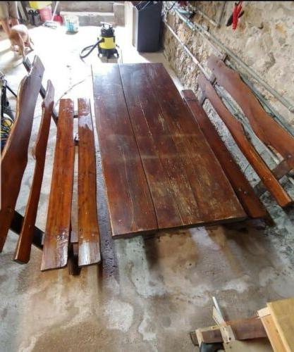 tavolo in legno massello piu panche