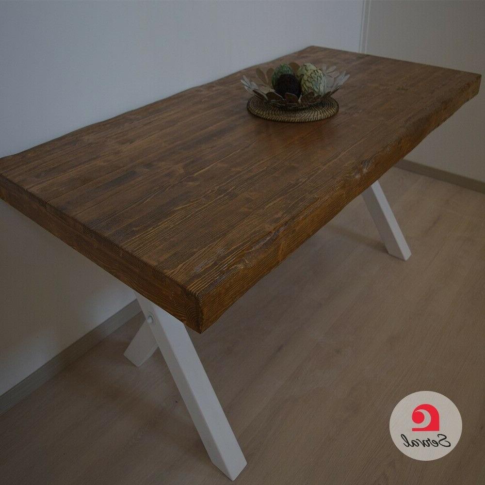 tavolo in legno massello verniciato a polvere