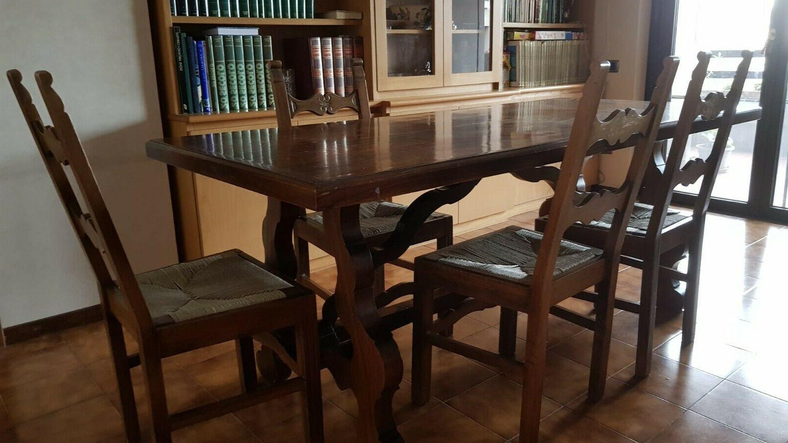 tavolo in legno noce artigianale costruito da