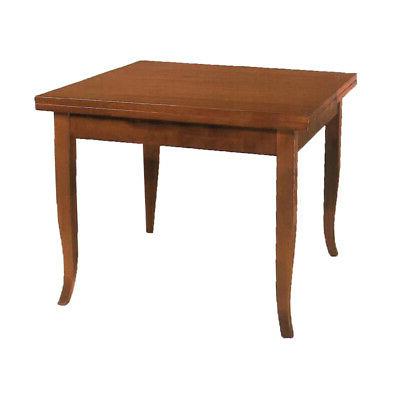 tavolo in legno quadrato noce gambe a