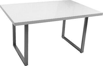 tavolo in metallo mdf 140x90x75h cm bianco