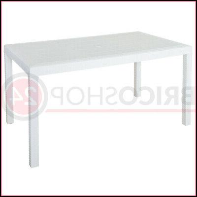 tavolo in resina 6 posti rattan bianco