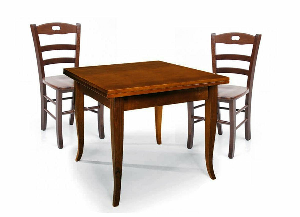 tavolo legno a libro quadrato 4 sedie
