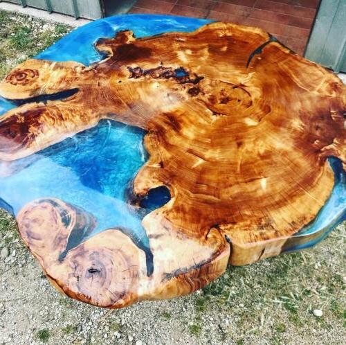 tavolo legno e resina epossidica