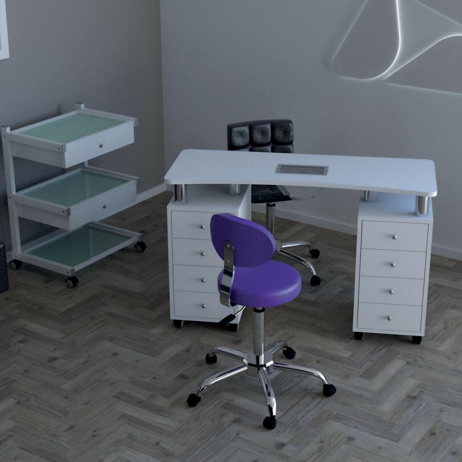 tavolo manicure per estetista con aspiratore cassetti