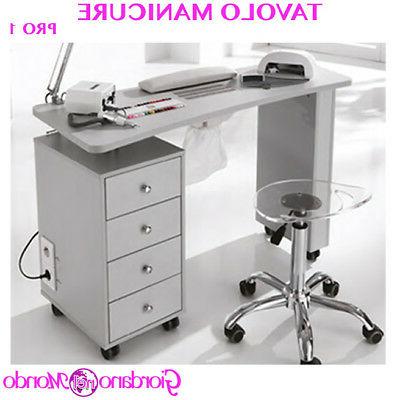 tavolo manicure con aspiratore polveri e cuscino