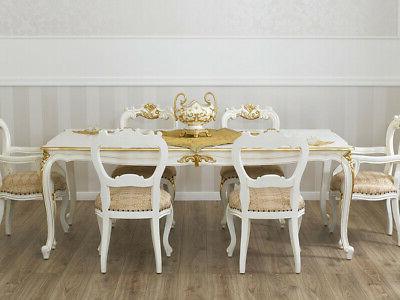 tavolo merton stile barocco decape rettangolare avorio