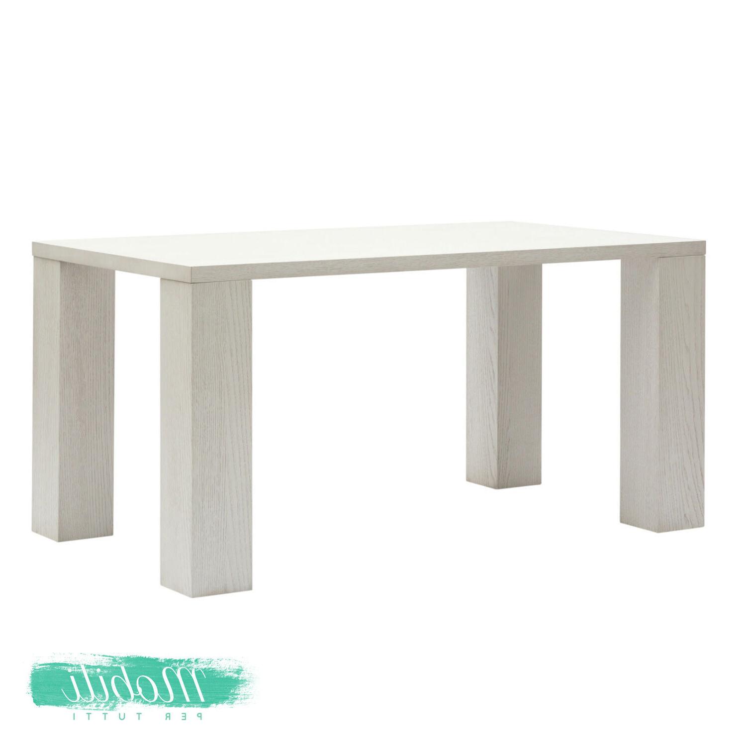 tavolo moderno in rovere bianco e gambe