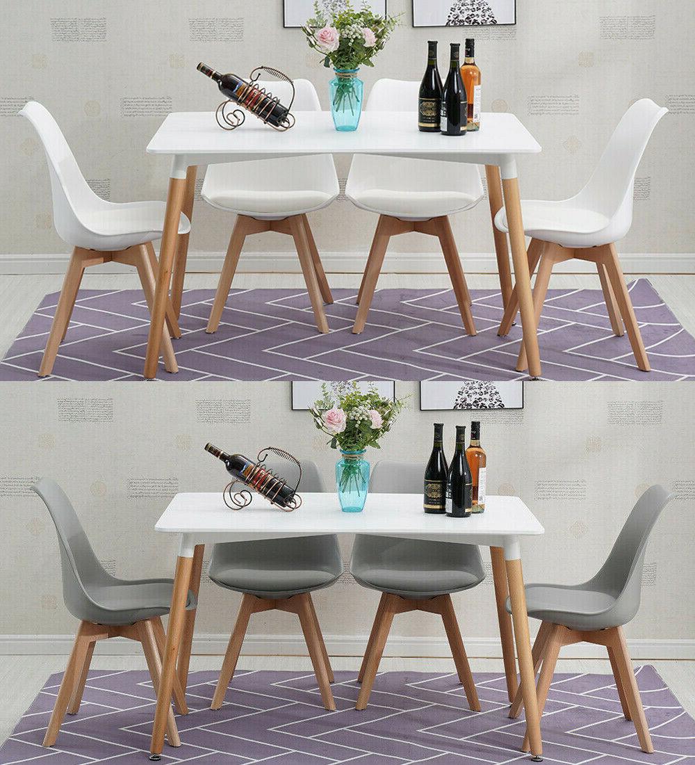 tavolo moderno rettangolare bianco con 4 sedie