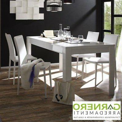 tavolo moderno sorrento 160 180cm bianco laccato