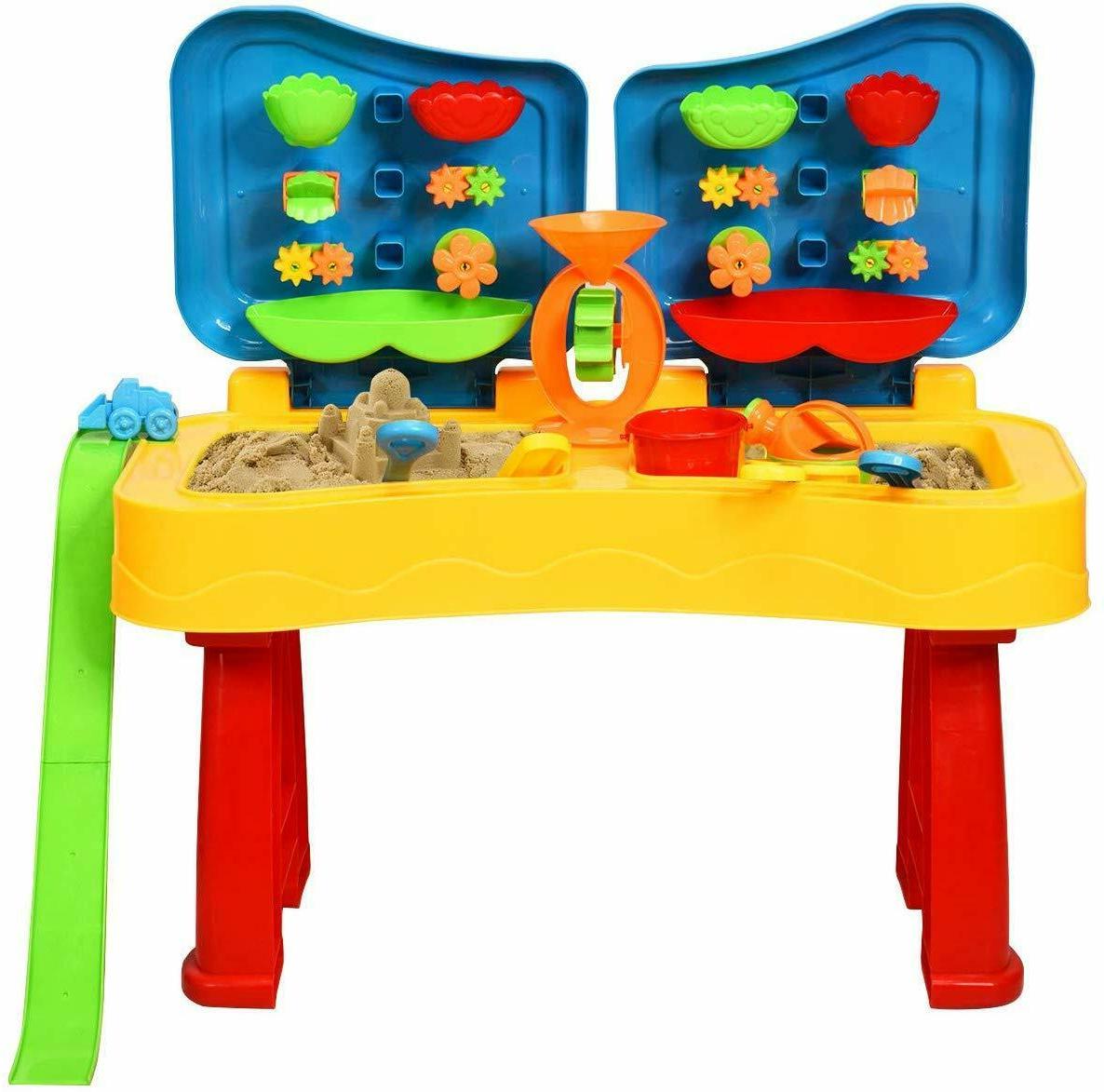 tavolo pieghevole per gioco di sabbia ed