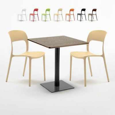 tavolo quadrato 60x60 cm effetto legno con