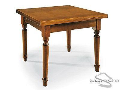 tavolo quadrato classico a libro piede tornito