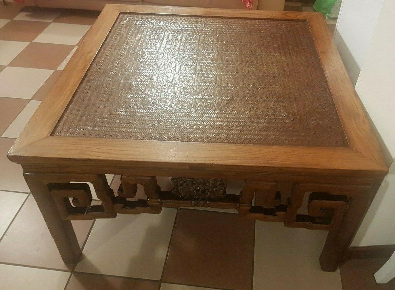 tavolo quadrato in legno stile orientale