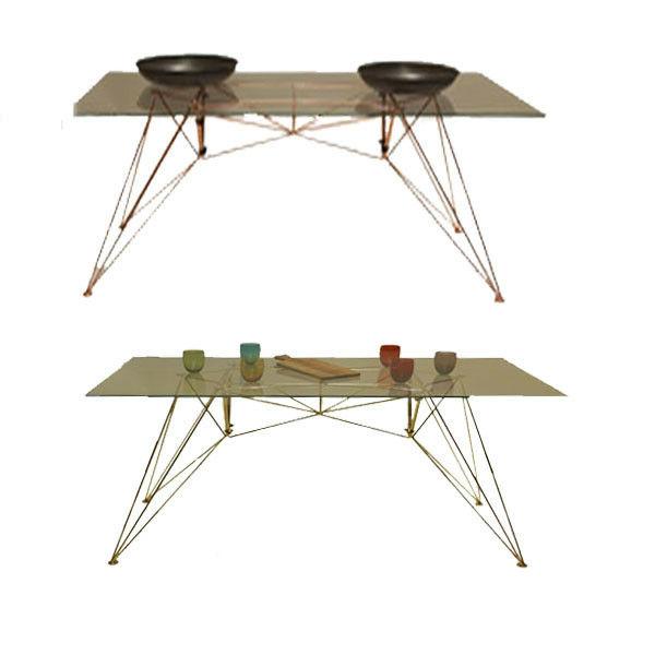 tavolo ramato lucido ottonato lucido