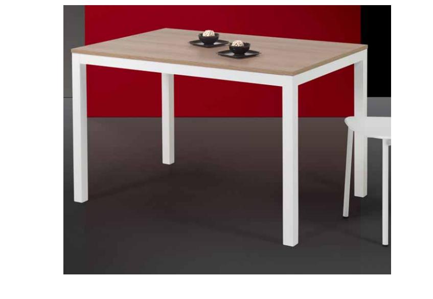 tavolo in metallo finitura bianco cm 160x90