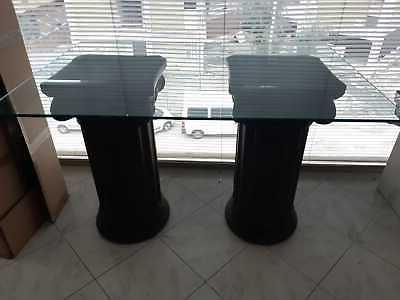 tavolo rettangolare con colonne in ceramica bronzo