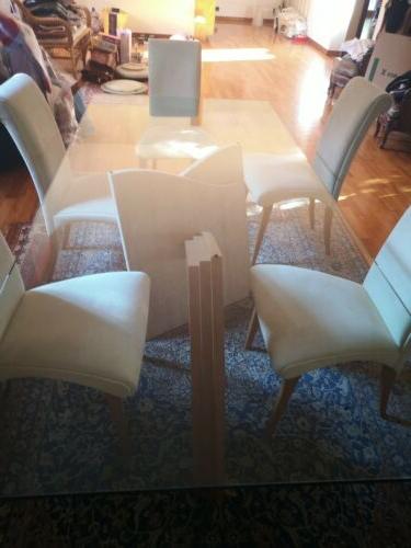 tavolo rettangolare cristallo legno travertin 220 e