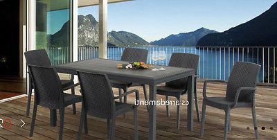 tavolo rettangolare da esterno giardino poli rattan