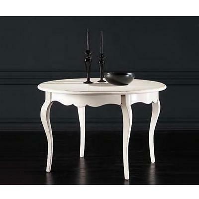 tavolo rotondo bianco laccato shabby classico