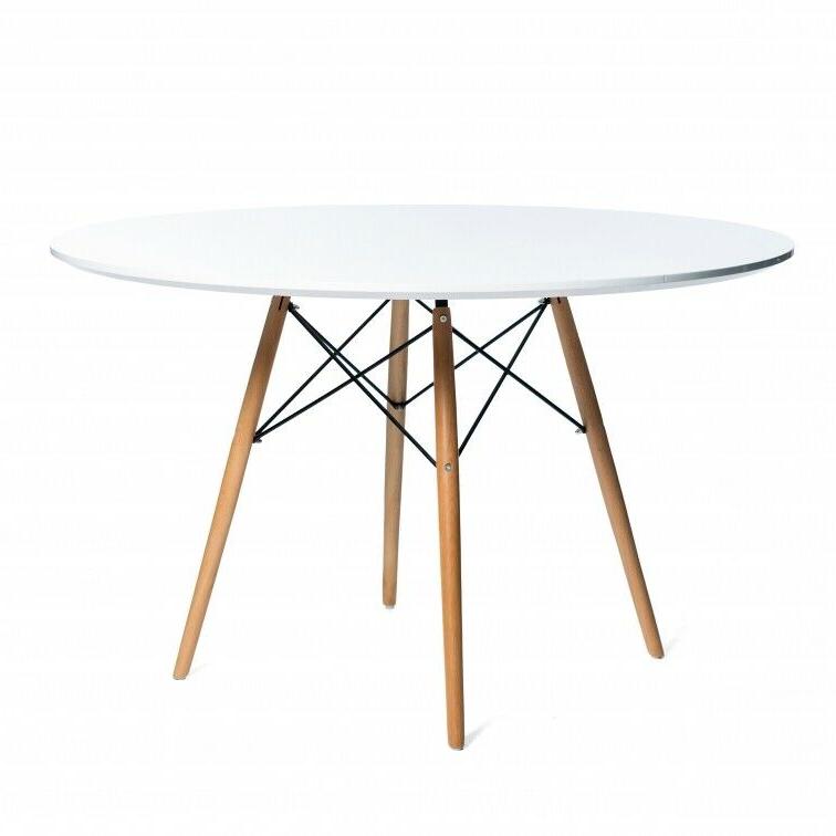 tavolo rotondo moderno base in legno di