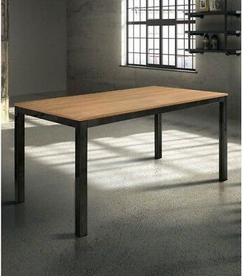 tavolo rovere con struttura in metallo nero