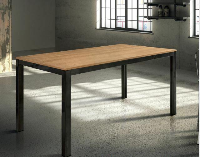 tavolo rovere con struttura in metallo