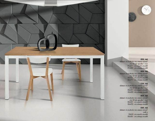 tavolo rovere naturale e metallo verniciato color