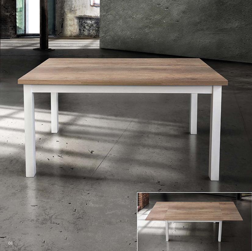 tavolo rovere olmo bianco bicolore cm 130