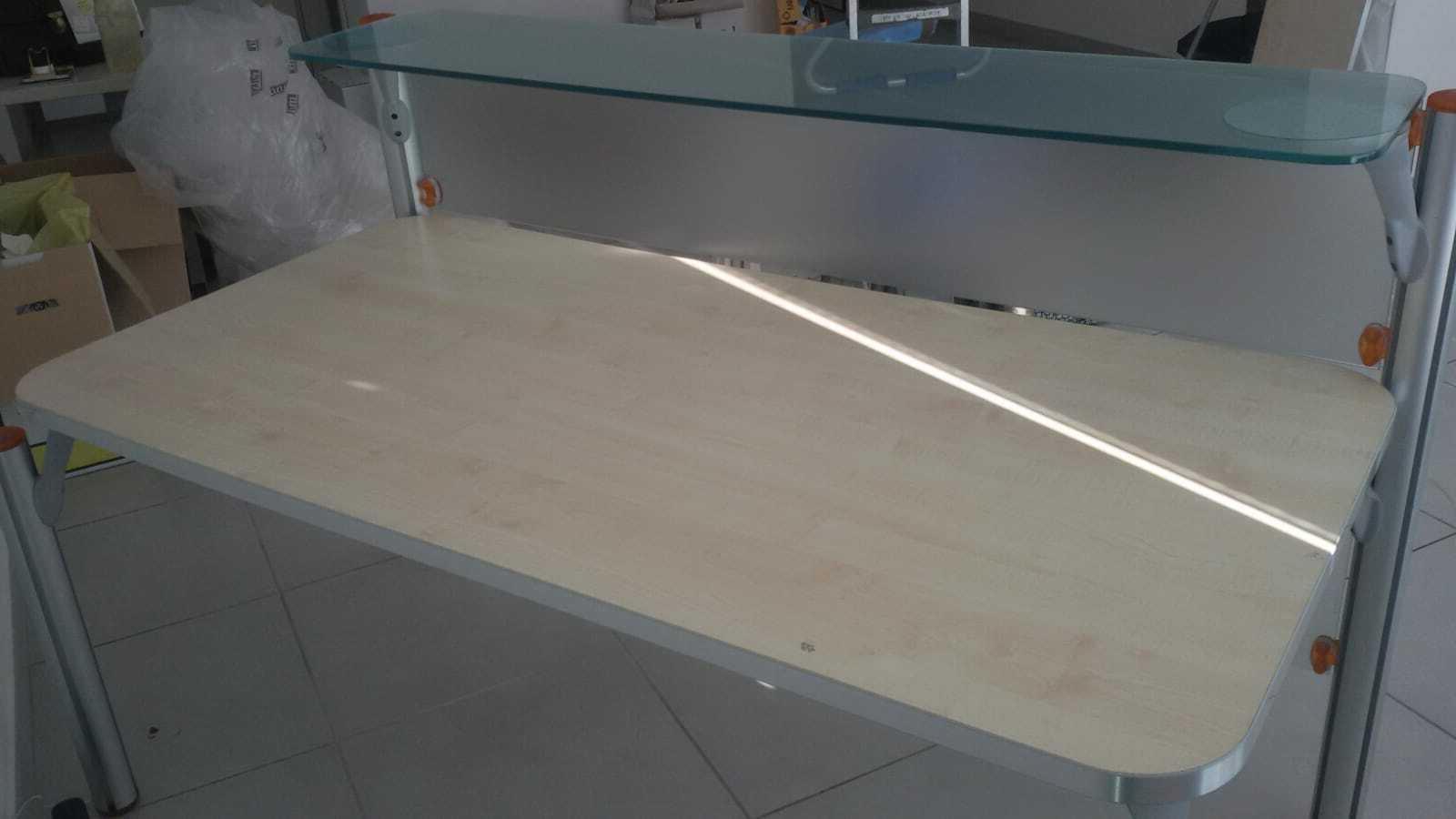 tavolo scrivania receptionist legno vetro
