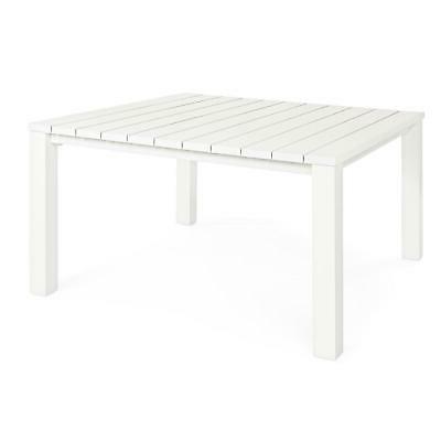 tavolo shark in alluminio quadrato bianco 160x160