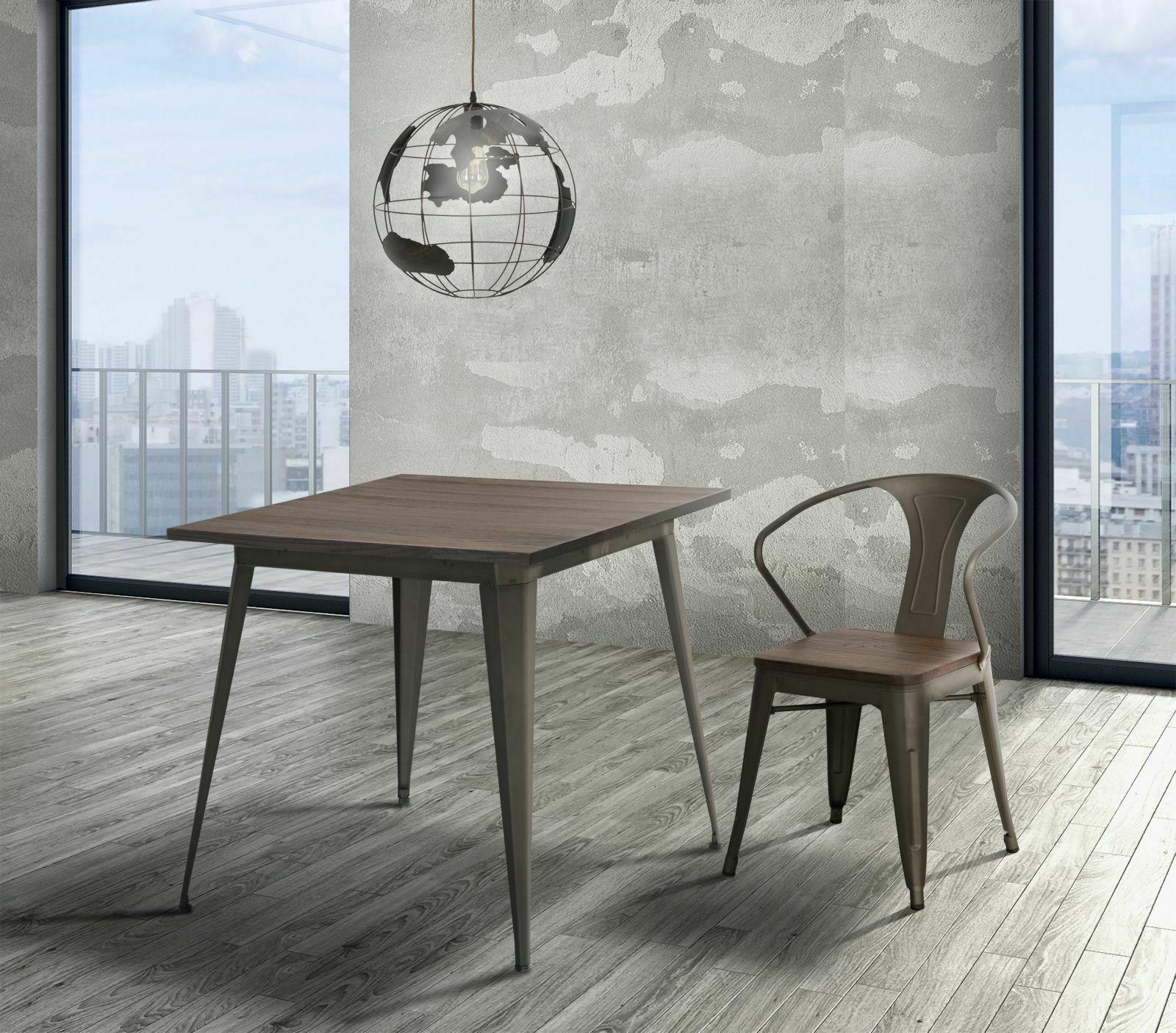 tavolo square industrial cm 80x80x75