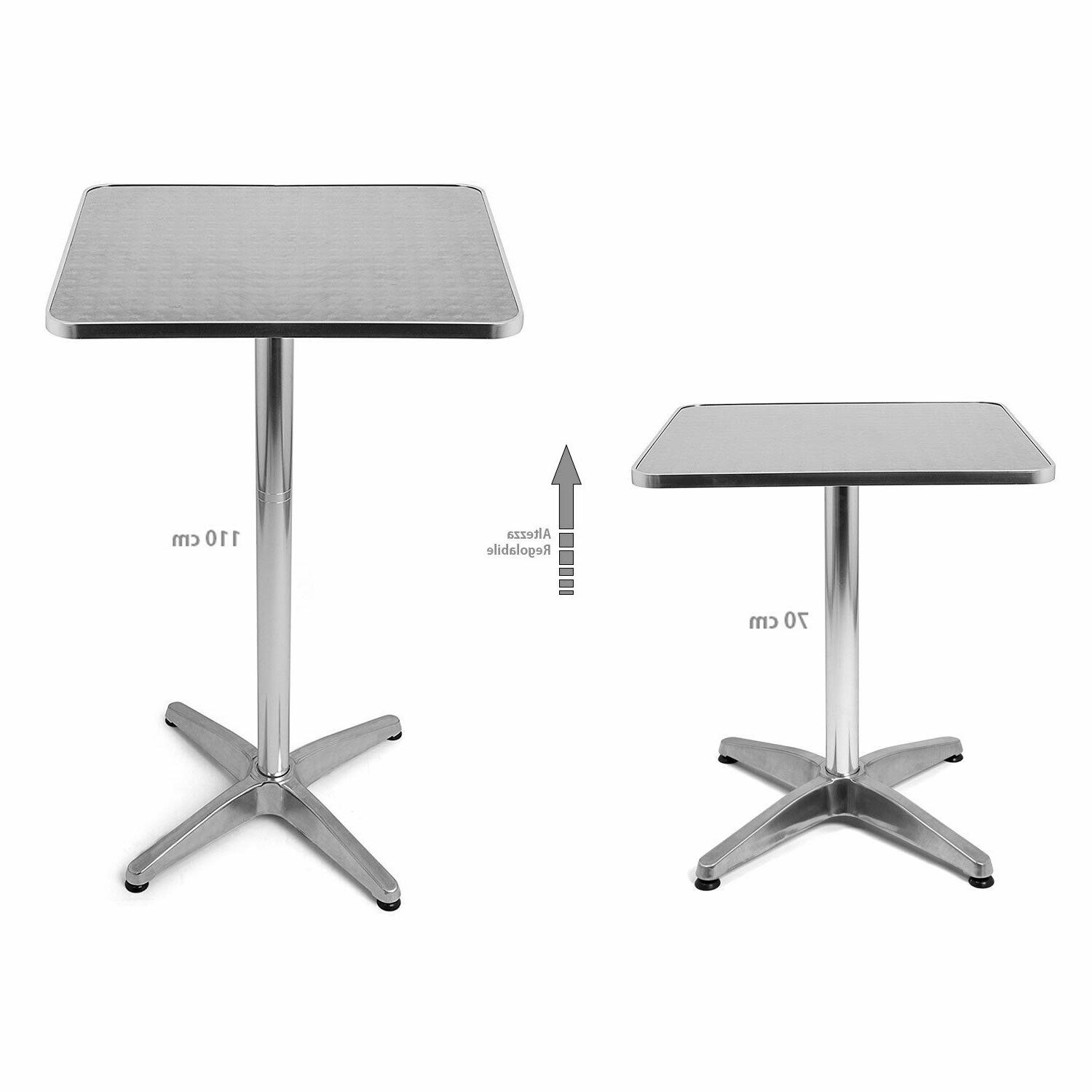 tavolo tavolino bar bistrot alto alluminio quadrato