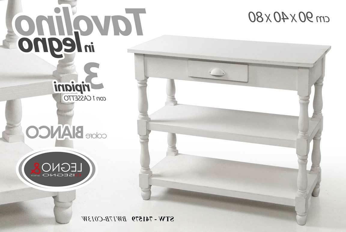tavolo tavolino bianco in legno 90 40