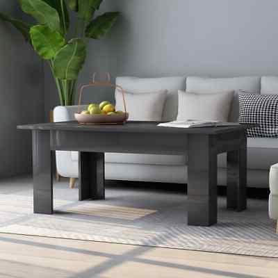 tavolo tavolino da caffe grigio lucido 100x60x42cm