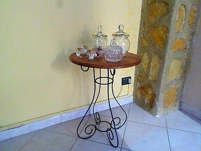 tavolo tavolino in ferro battuto e legno