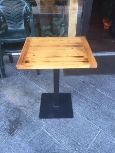 tavolo tavolino in ferro e legno quadrato