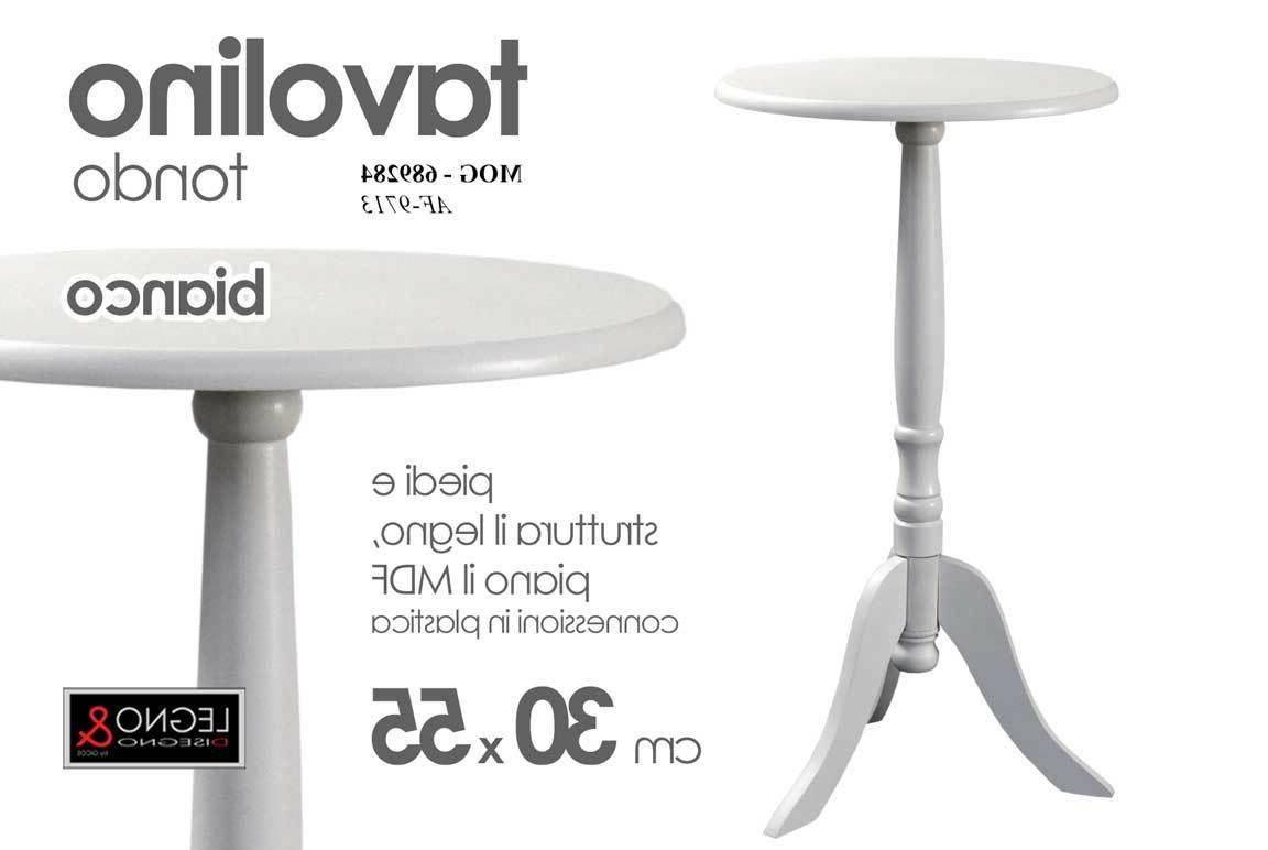 tavolo tavolino h55 30cm legno tondo bianco