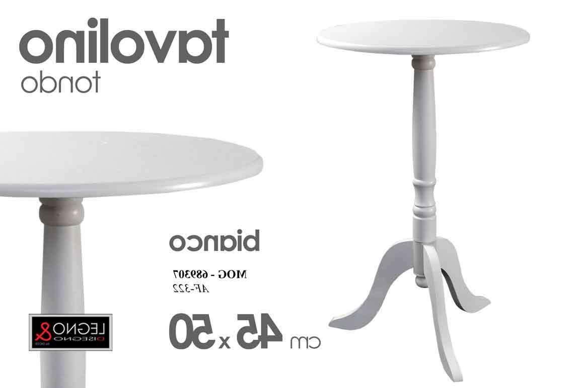 tavolo tavolino tondo bianco leno 45 h50