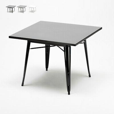 tavolo tolix industrial acciaio 80x80 bar e
