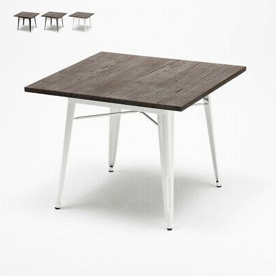 tavolo tolix industrial in acciaio e legno