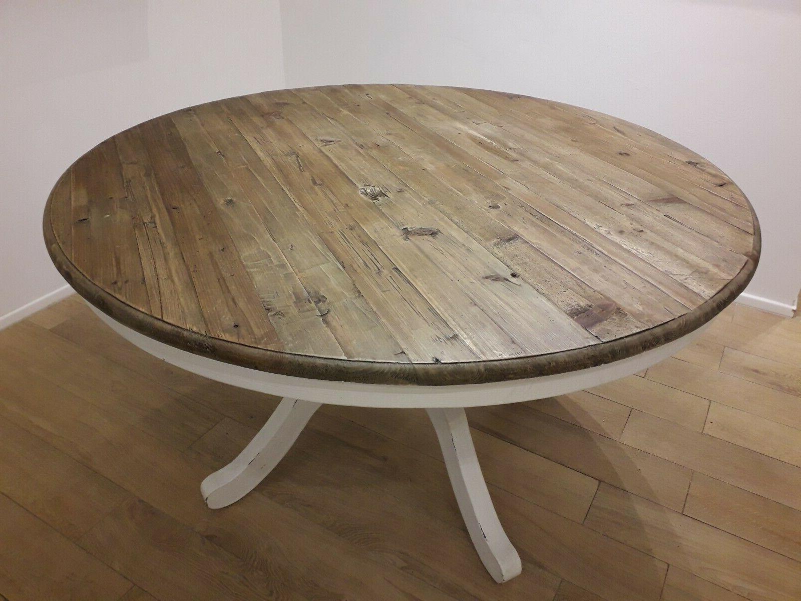 tavolo tondo in legno shabby chic140140