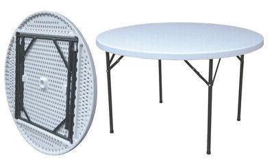 tavolo tondo pieghevole in hdpe acciaio 152