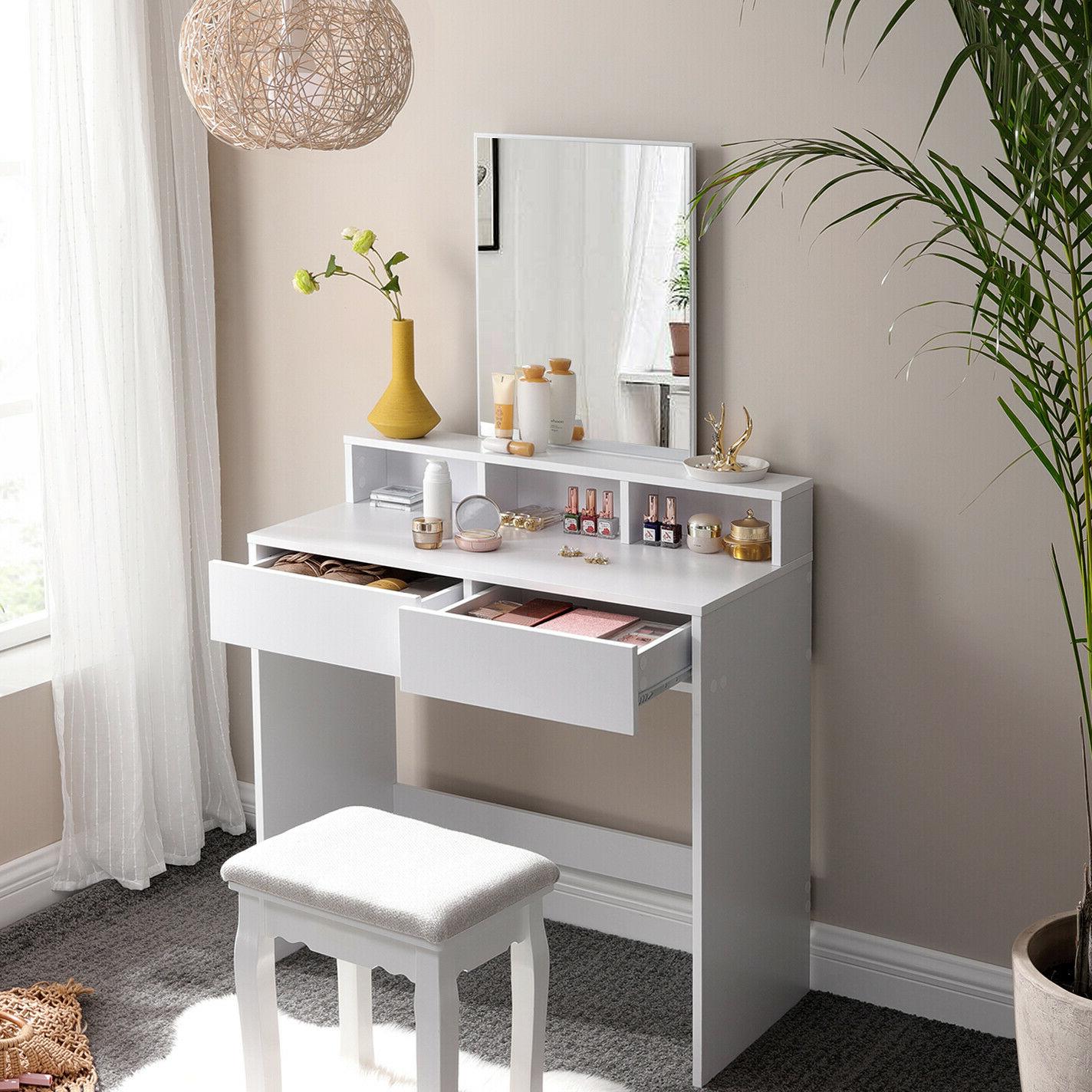 toeletta con specchio rettangolare tavolo da trucco