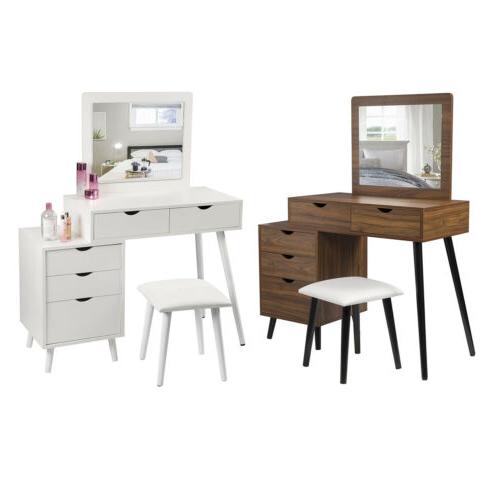 toeletta tavolo con trucco specchio sgabello 5