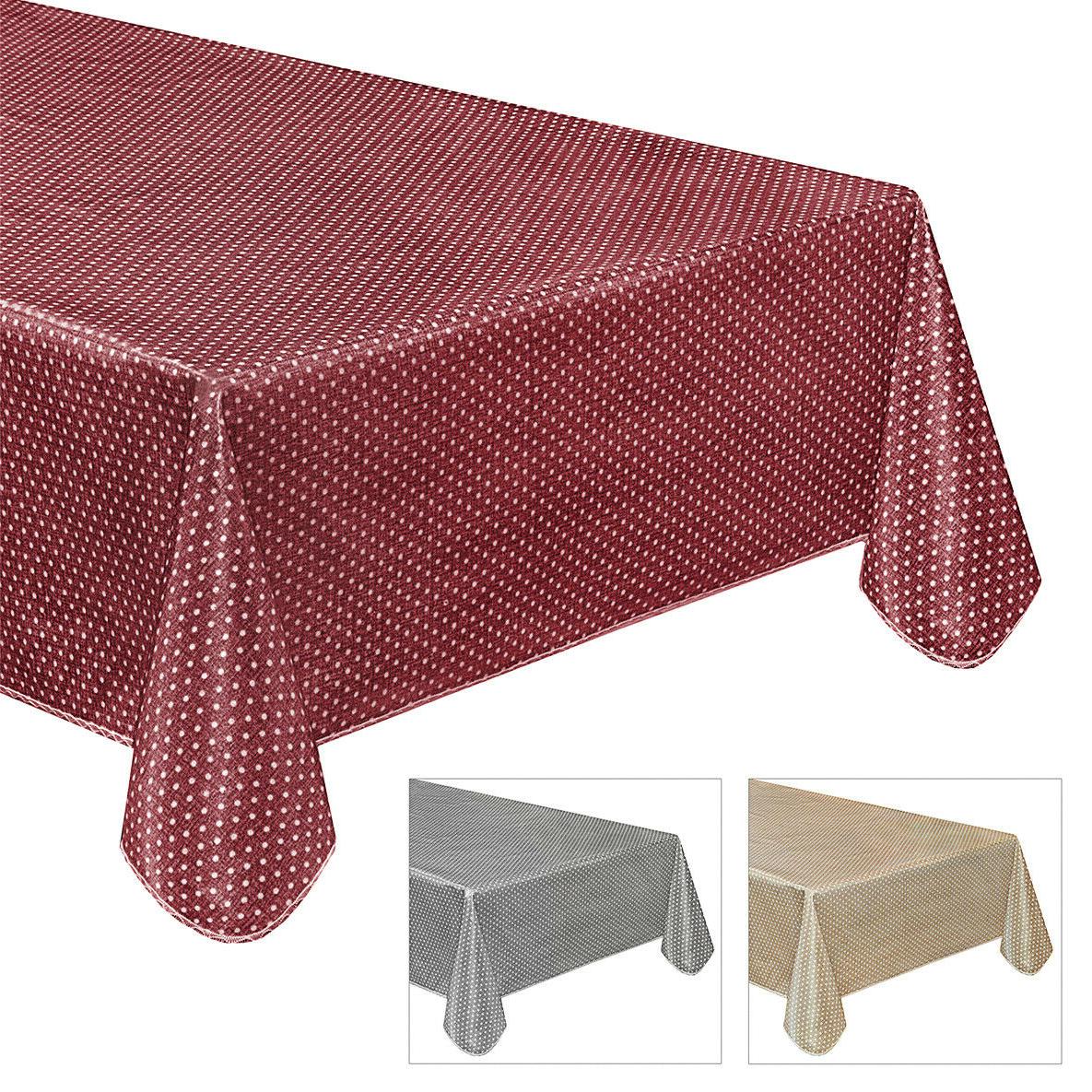 tovaglia cucina antimacchia pois bordata cotone plastificato