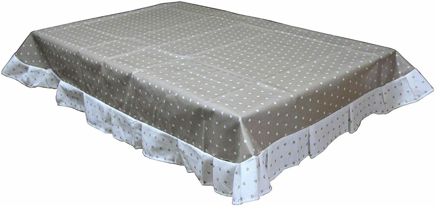 tovaglia tavola plastificata con volant in cotone