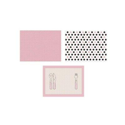 tovagliette americane carta pois rosa bimba festa