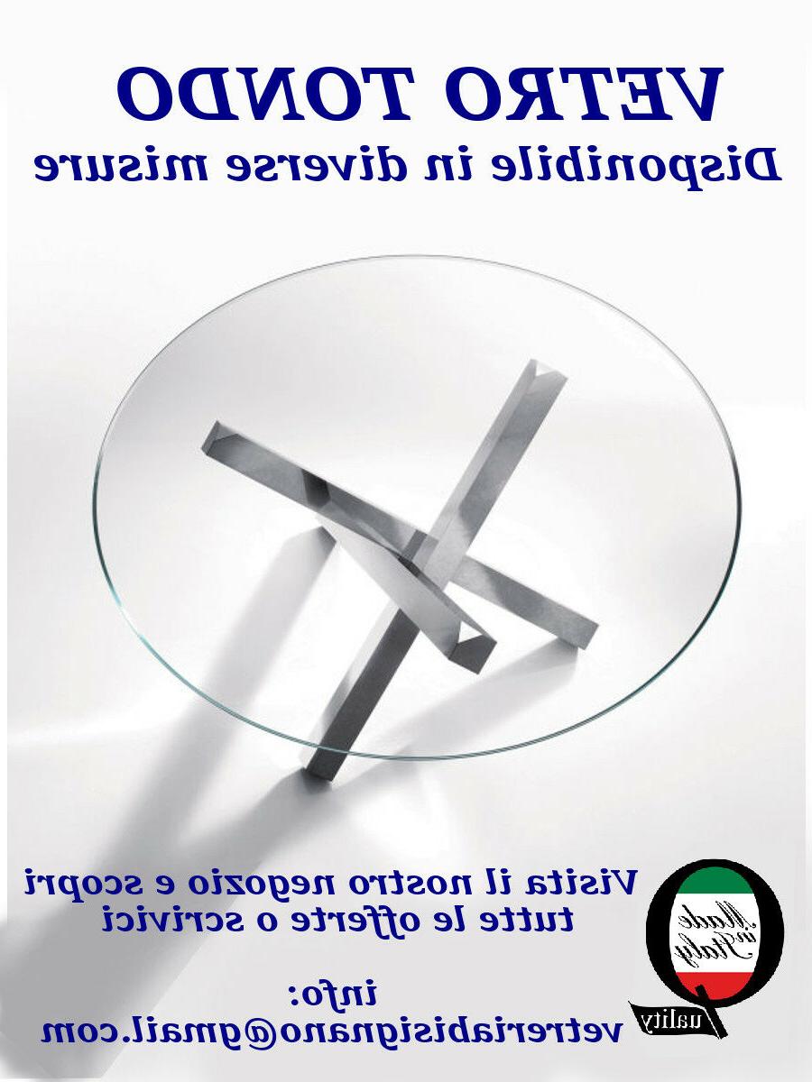 vetro tavolo tondo trasparente diametro 70 cm