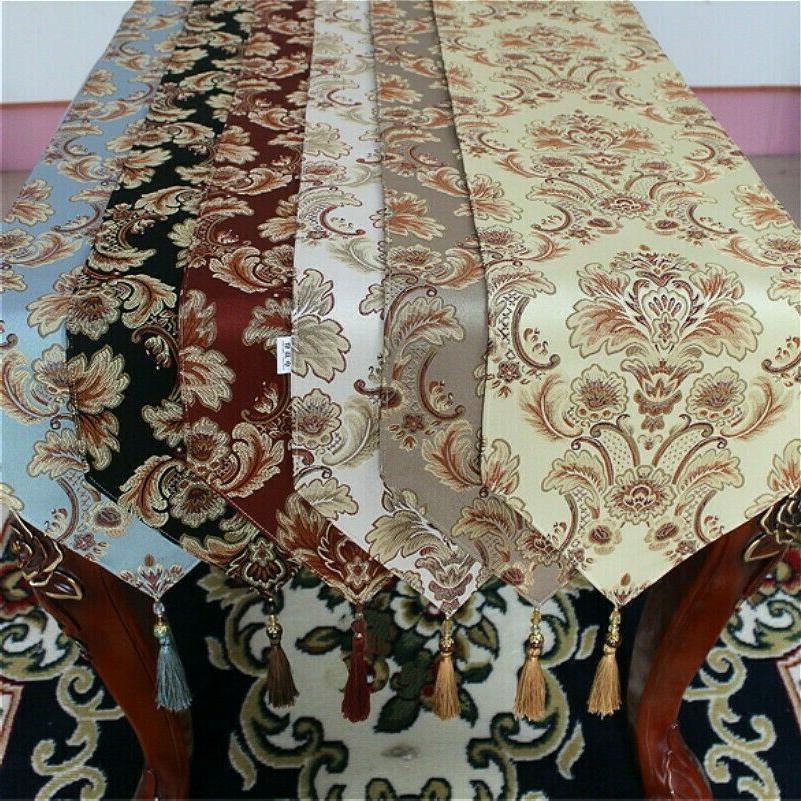vintage jacquard runner da tavolo floreale tovaglia